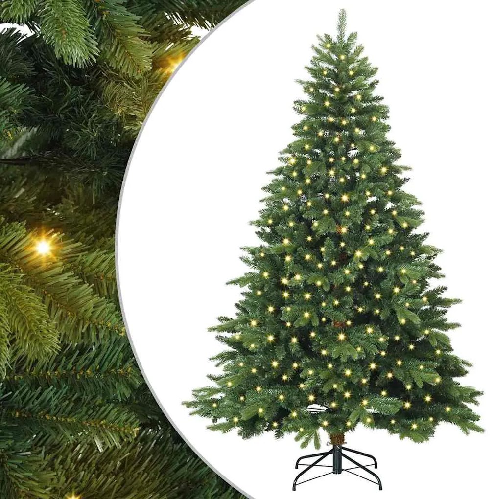 vidaXL Τεχνητό Χριστουγεννιάτικο Δέντρο Πράσινο 210 cm ΠΕ και PVC