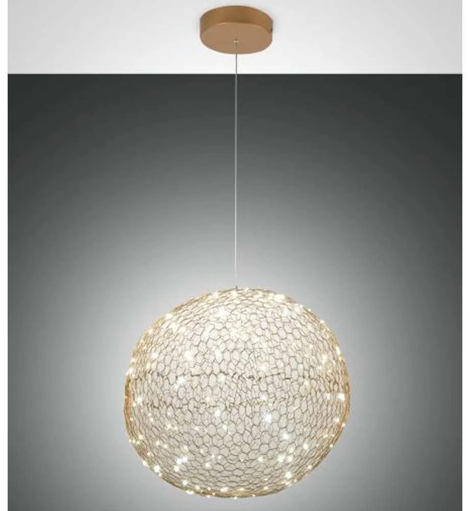 Φωτιστικό Οροφής Sumter 3693-45-225 18W Led Φ50cm 200cm Gold Matt Fabas Luce Μέταλλο