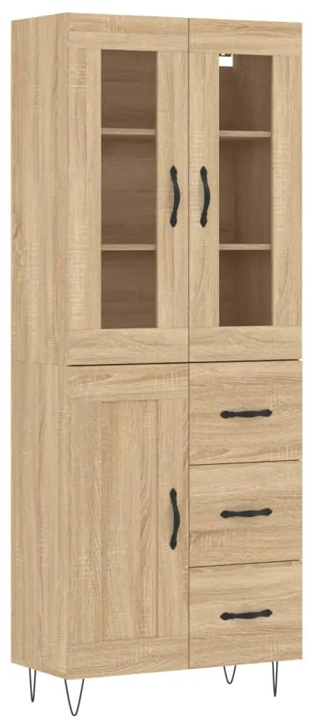 vidaXL Ντουλάπι Sonoma δρυς 69,5 x 34 x 180 εκ. από Επεξεργασμένο Ξύλο
