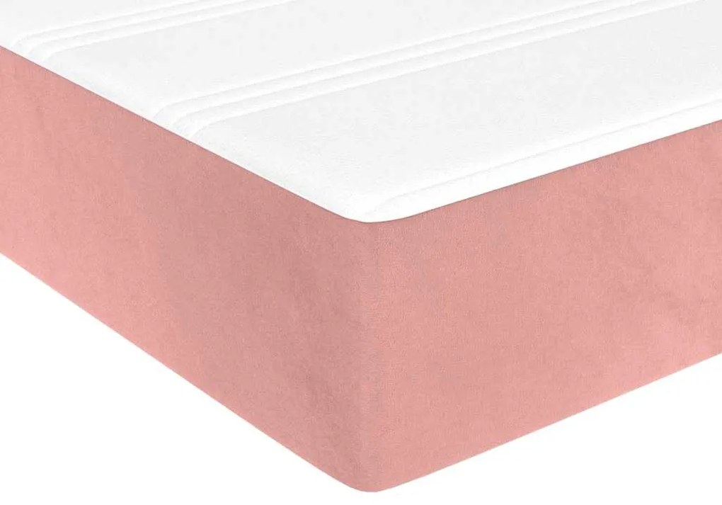 vidaXL Στρώμα με Pocket Springs Ροζ 80x220x20 εκ. Βελούδινο