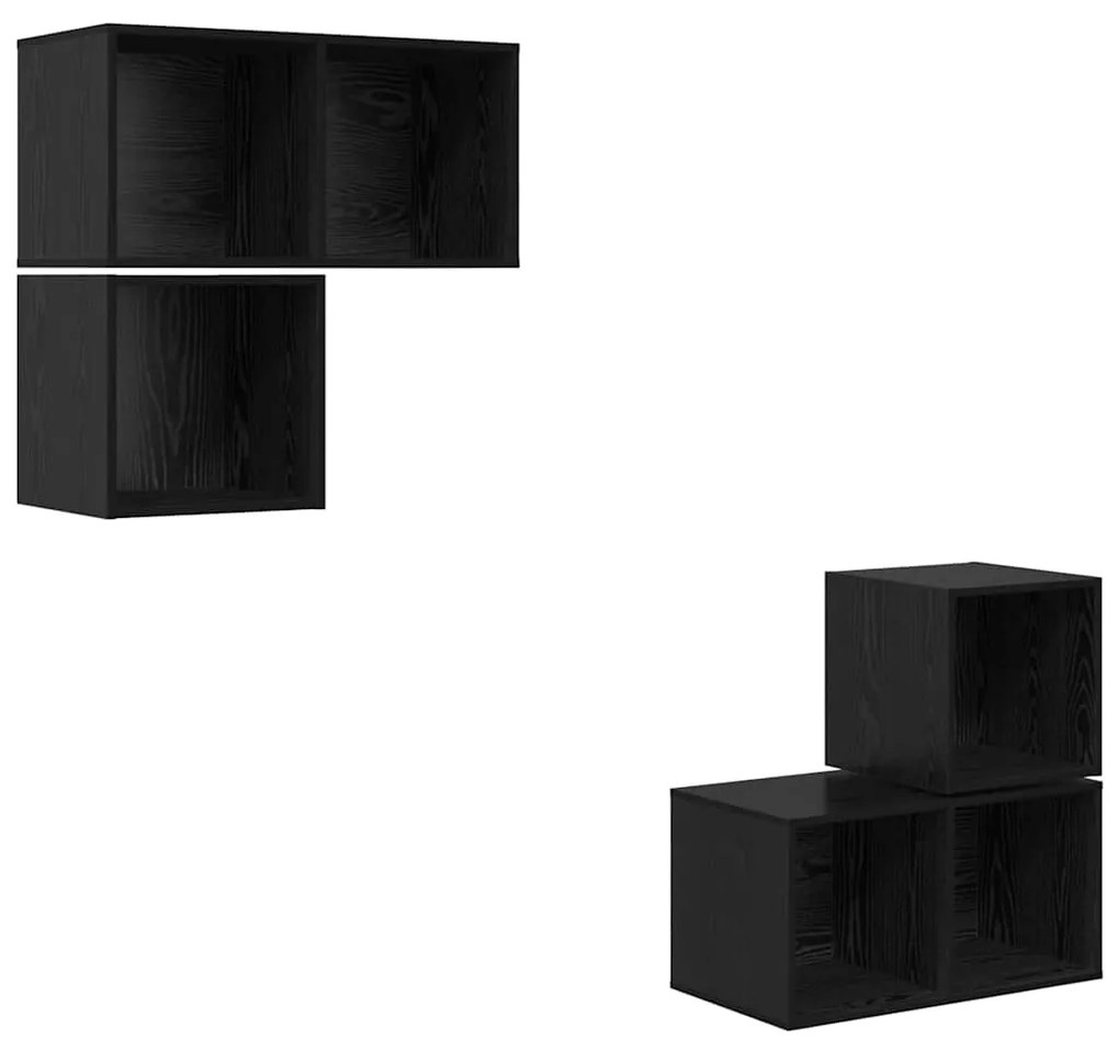 vidaXL Σετ επίπλου τηλεόρασης 4 pcs Μαύρη δρυς 37 x 37 x 72 εκ