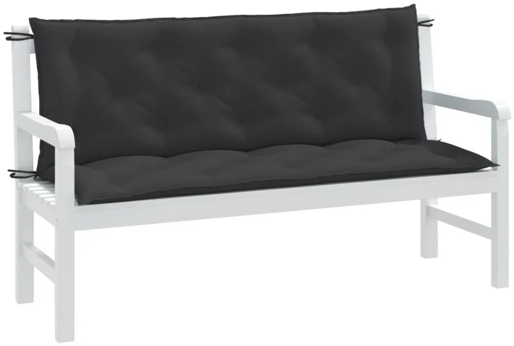 vidaXL Μαξιλάρι Πάγκου Κήπου Ανθρακί Μελανζέ 150x50x7 εκ. Ύφασμα