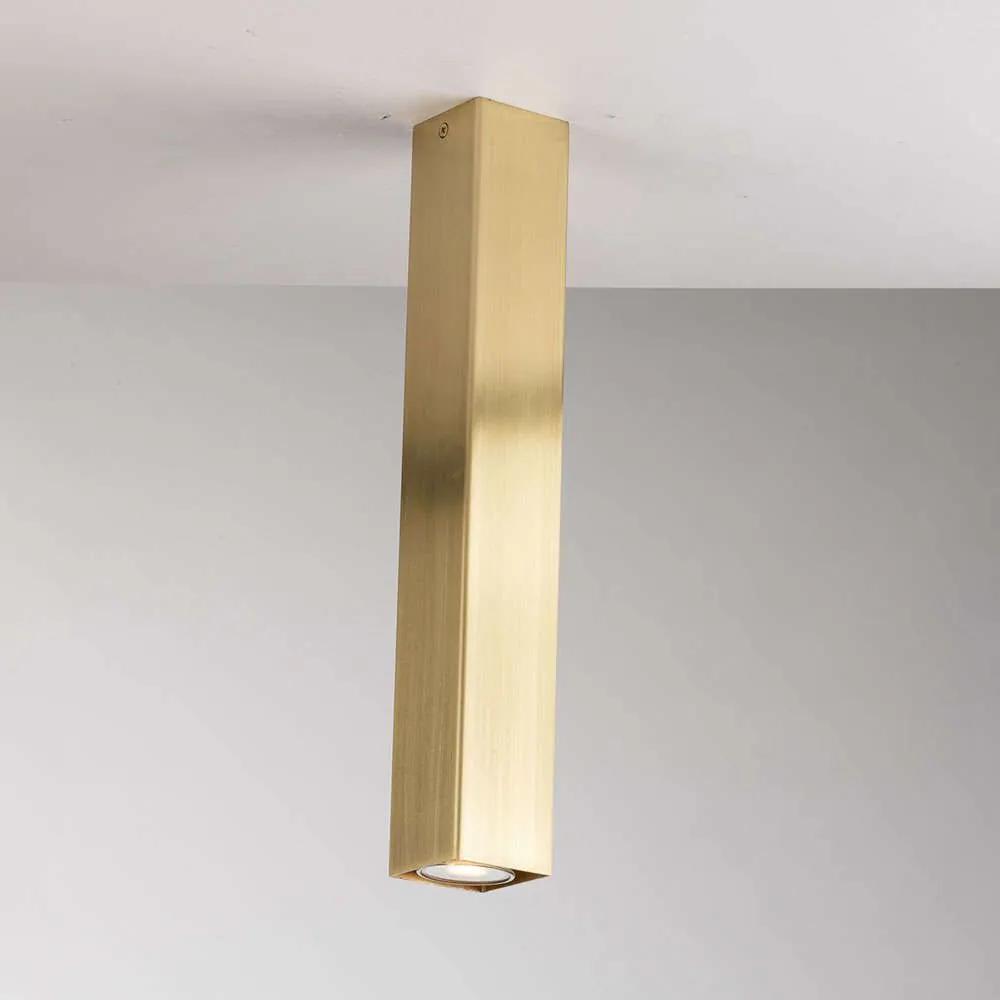 Φωτιστικό Οροφής - Πλαφονιέρα Fluke I-FLUKE-PLQ40 ORO 1xGU10 6x6x40cm Gold Luce Ambiente Design Μέταλλο