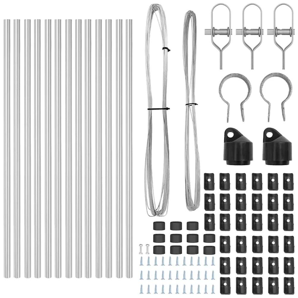 vidaXL Πό posts φράχτη 13 pcs Ασημί Ø32mm 80 εκ Γαλβανισμένος χάλυβας