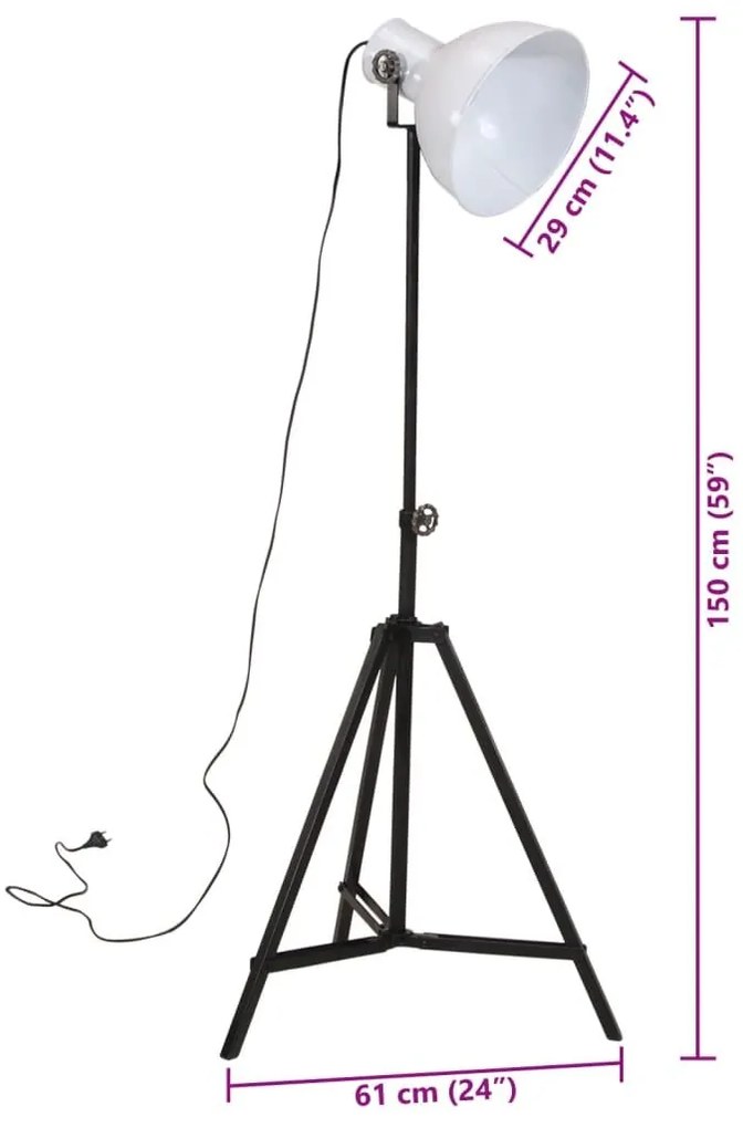 Φωτιστικό Δαπέδου 25 W Λευκό 61x61x90/150 εκ. Ε27 - Λευκό