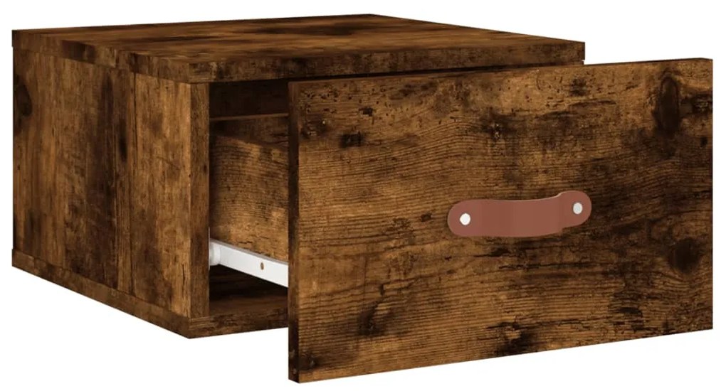 vidaXL Κομοδίνα Επιτοίχια 2 τεμ. Καπνιστή Δρυς 35x35x20 εκ.