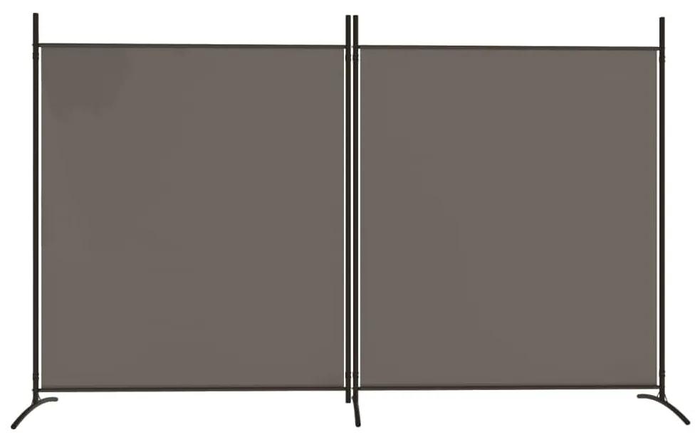 Διαχωριστικό Δωματίου με 2 Πάνελ Ανθρακί 348x180 εκ. από Ύφασμα - Ανθρακί