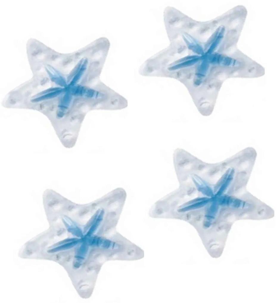 Μικρά Αντιολισθητικά Starfish Kristal (Σετ 5Τμχ) 00527.001 10x10cm Clear-Blue PVC
