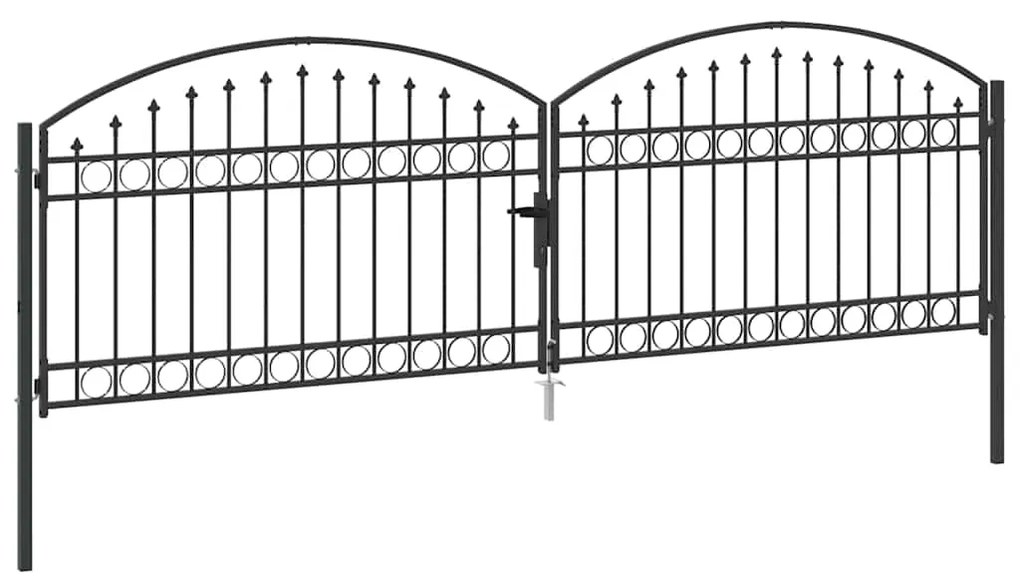 vidaXL Πύλη Φράχτη Άλλο Γκρι 400 x 125 cm Ατσάλι