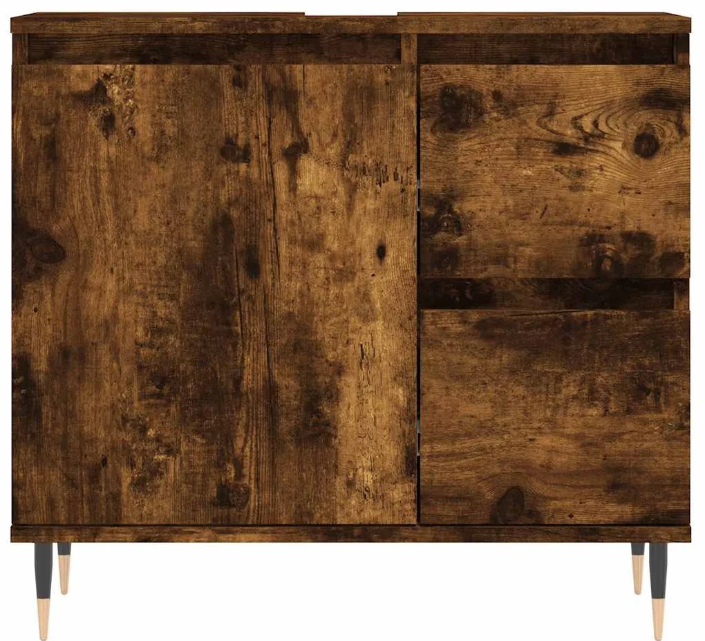 vidaXL Ντουλάπι Μπάνιου Καπνιστή Δρυς 65x33x60 εκ. Επεξεργασμένο Ξύλο