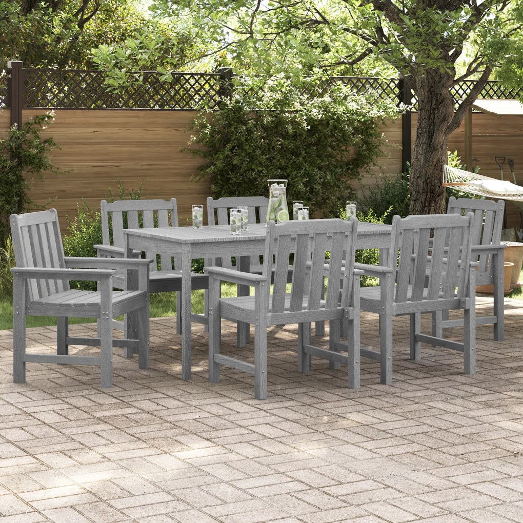 vidaXL Καρέκλες Κήπου 6 τεμ Ανοιχτό Γκρι 65.5x55.5x88 εκ. HDPE