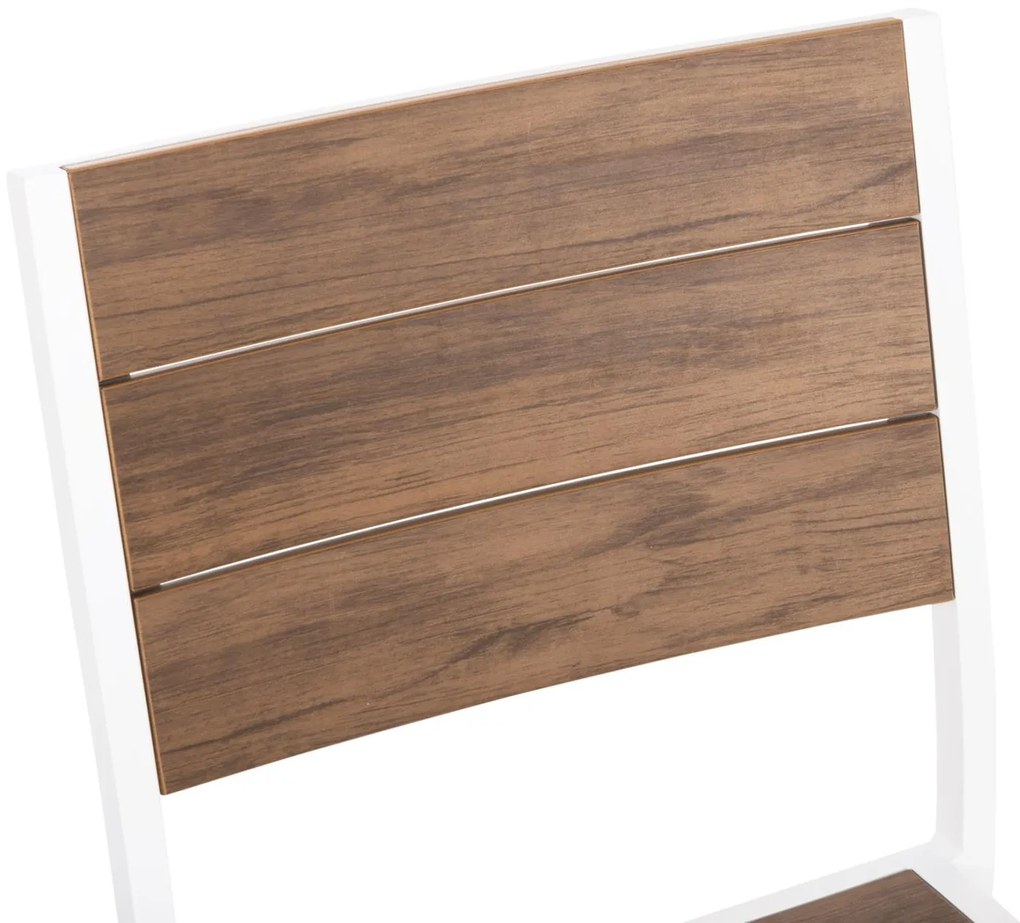Καρέκλα SAGA C6063.01 Αλουμινίου Λευκή με Polywood 46x52x86Υεκ. 46x52x86 εκ.