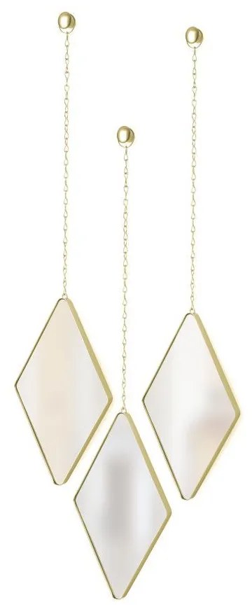 Καθρέπτες Τοίχου Dima Diamond Σετ 3τμχ 358777-221 Matte-Brass Umbra Metal