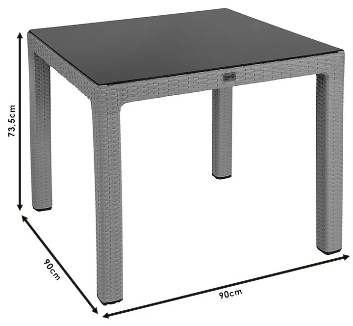 Τραπέζι Explore pakoworld με UV protection PP καφέ 90x90x73.5εκ - 253-000031