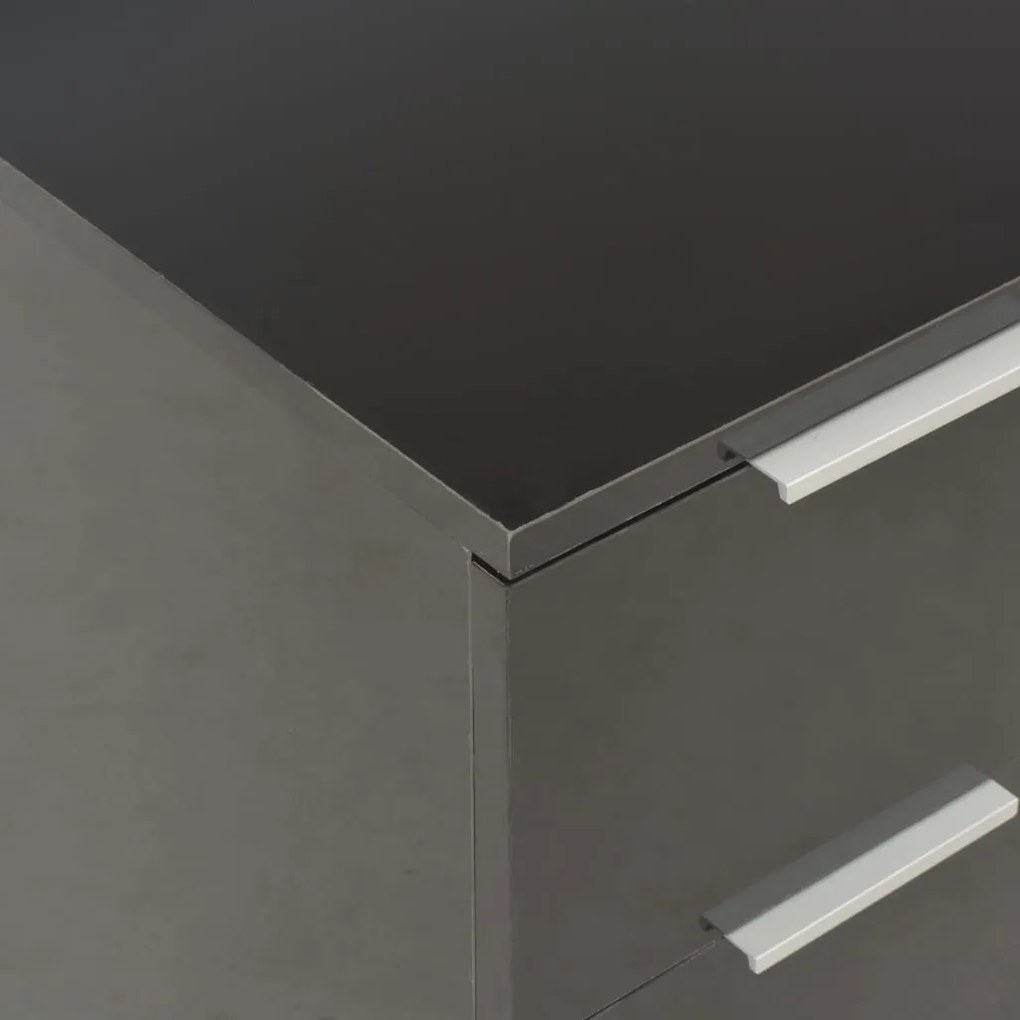 vidaXL Μπουφές Ψηλός Γυαλιστερός Μαύρος 60x35x80εκ. Επεξεργασμένο Ξύλο
