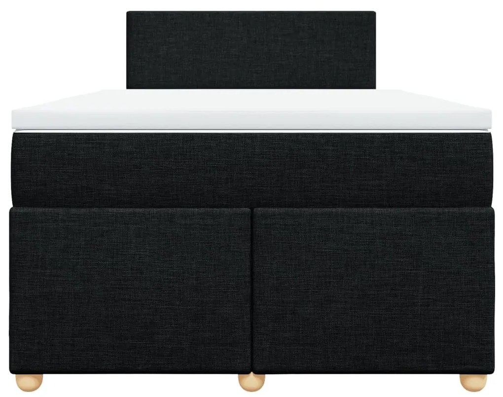 vidaXL Κρεβάτι Boxspring με Στρώμα Μαύρο 120x190 εκ. Υφασμάτινο