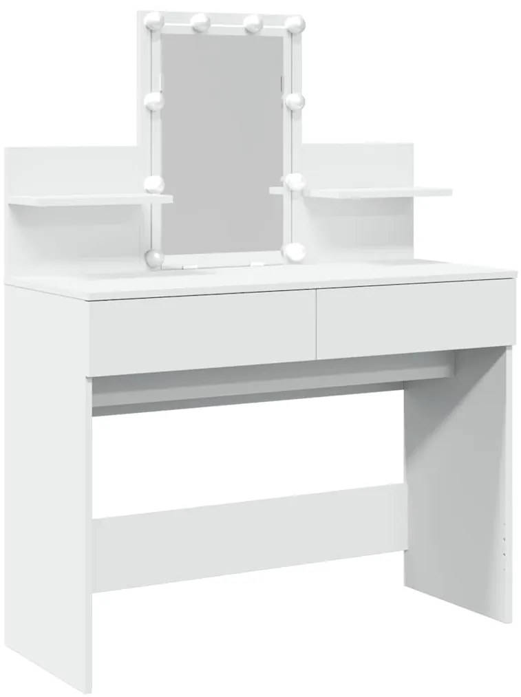 vidaXL Μπουντουάρ με LED Λευκό 100x40x130 εκ.