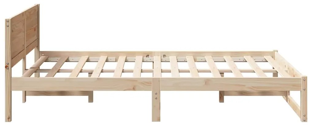 vidaXL Σκελετός Κρεβατιού Καφέ 140 x 190 cm Μασίφ ξύλο πεύκου