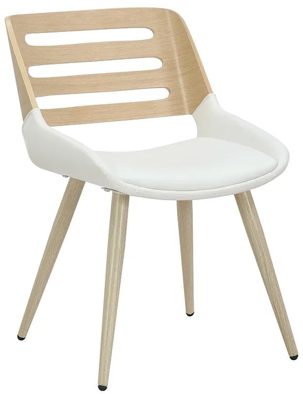Καρέκλα Brody pu λευκό- πόδι φυσικό Υλικό: WOOD - PU - METAL 106-000036
