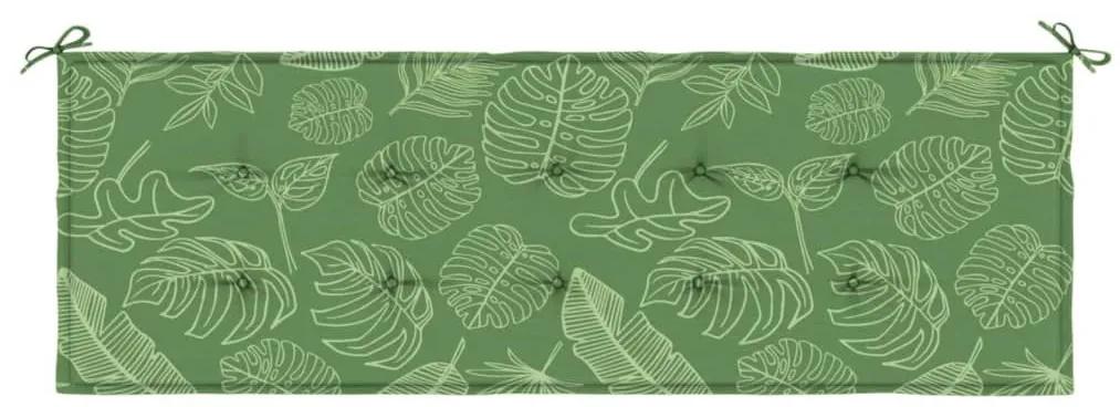 Μαξιλάρι Πάγκου Κήπου Σχέδιο Φύλλων 150x50x3 εκ. Ύφασμα Oxford - Πράσινο