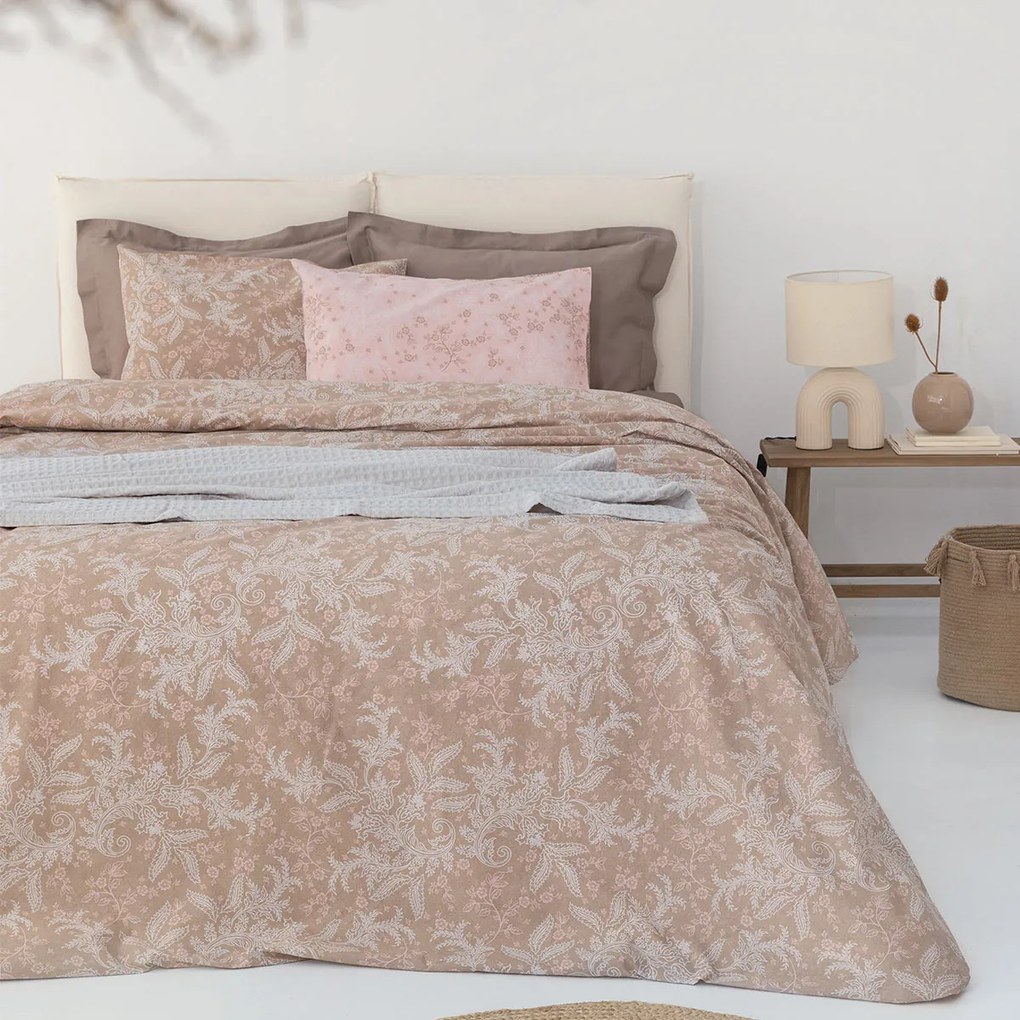 Σεντόνια Μονά (Σετ) Palamaiki Fashion FL6230 Μπεζ ΜΕ ΛΑΣΤΙΧΟ 110x200+30
