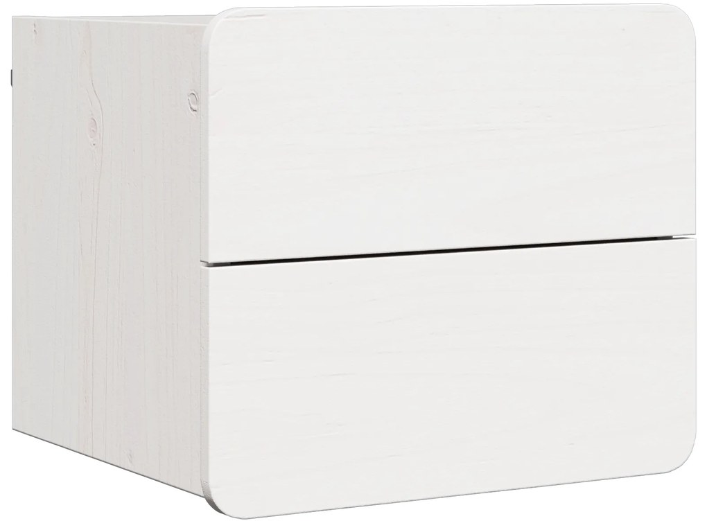vidaXL Κομοδίνο με συρτάρι Λευκό 39 x 34 x 33 εκ. Μασίφ ξύλο πεύκου