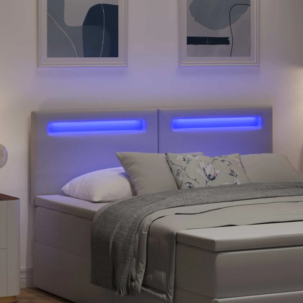 vidaXL LED κεφαλάρι Λευκό Τεχνητό Δέρμα