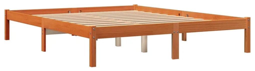 vidaXL Σκελετός Κρεβ. Χωρίς Στρώμα Καφέ Κεριού 150x200 εκ Μασίφ Πεύκο