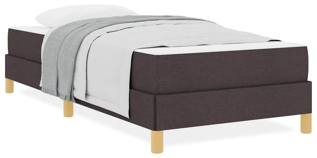 vidaXL Κρεβάτι με ελατήρια με στρώμα Σκούρο Καφέ 80 x 200 cm ύφασμα