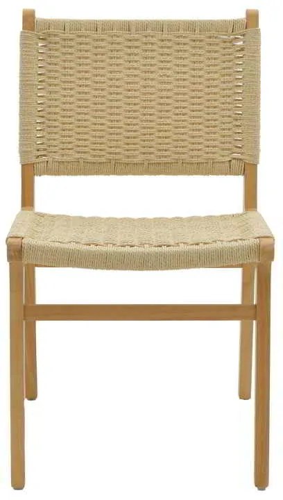Καρέκλα Julien pakoworld rubberwood φυσικό-έδρα φυσικό σχοινί 61x54x85εκ