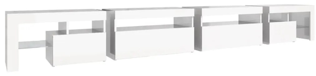 Έπιπλο Τηλεόρασης με LED Γυαλιστερό Λευκό 290x36,5x40 εκ. - Λευκό