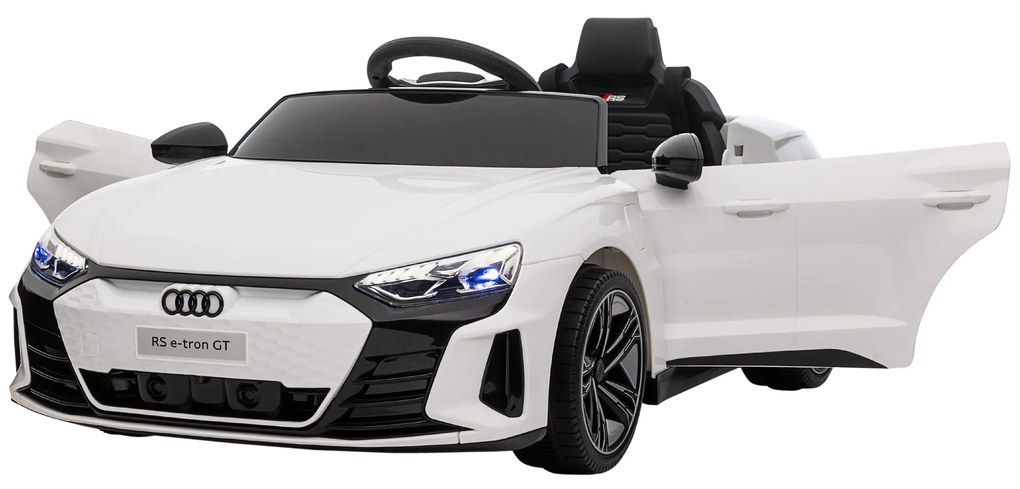 HOMCOM Ηλεκτρικό Αυτοκίνητο για Παιδιά Audi RS e-tron GT με Ζώνη Ασφαλείας, Τηλεχειριστήριο, Προβολείς, Λειτουργία Μουσικής, Λευκό, 103 x 58 x 41cm