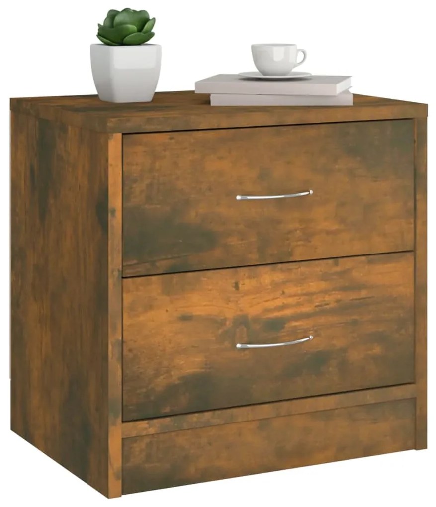 vidaXL Κομοδίνο Καπνιστή Δρυς 40 x 30 x 40 εκ. από Επεξεργασμένο Ξύλο