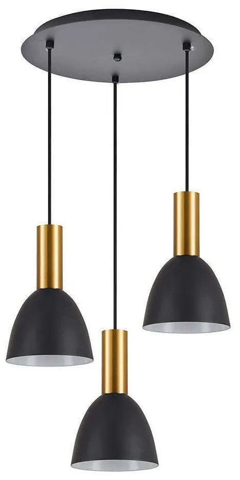 Φωτιστικό Οροφής Adept Tube 77-8642 35x35x30cm 3xE27 60W Black-Gold Homelighting