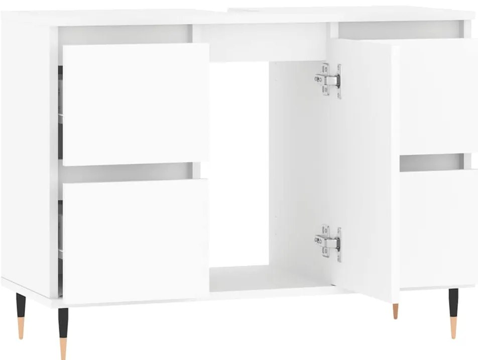 vidaXL Ντουλάπι Μπάνιου Λευκό 80 x 33 x 60 εκ. Επεξεργασμένο Ξύλο