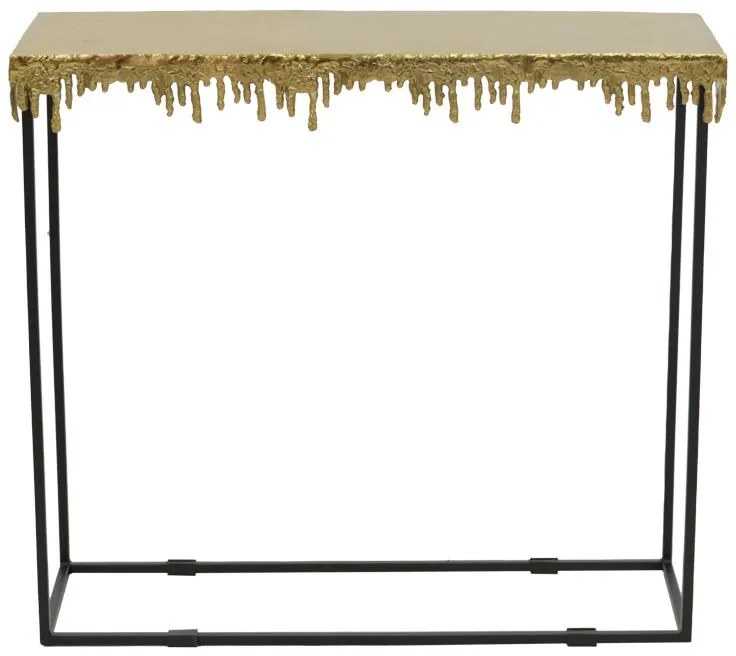 Κονσόλα Bulco Inart χρυσό-μαύρο μέταλλο 80.5x28x72εκ 80.5x28x72 εκ.