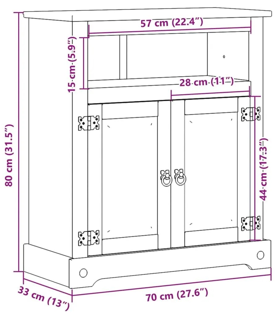 Ντουλάπι Μπάνιου Corona 70x33x80 εκ. από Μασίφ Ξύλο Πεύκου - Καφέ