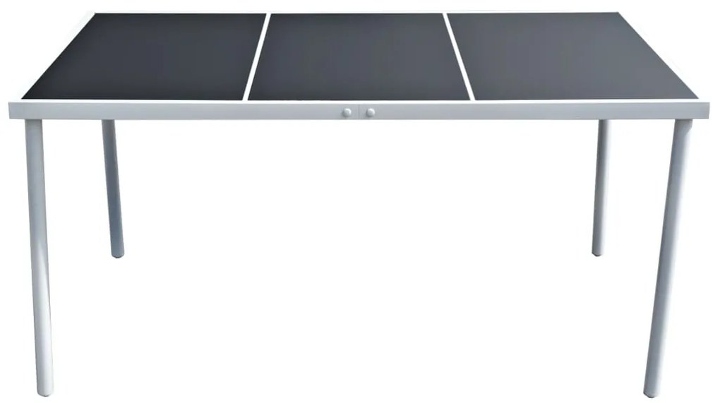vidaXL Τραπέζι Κήπου Μαύρο 150 x 90 x 74 εκ. Ατσάλινο