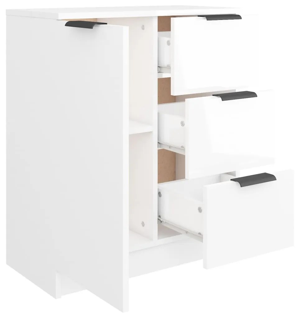 vidaXL Συρταριέρα Γυαλιστερό Λευκό 60 x 30 x70 εκ. Επεξεργασμένο Ξύλο