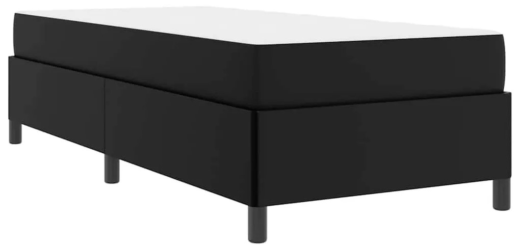 vidaXL Σκελετός κρεβατιού με στρώμα Μαύρο 90 x 190 cm Τεχνητό δέρμα