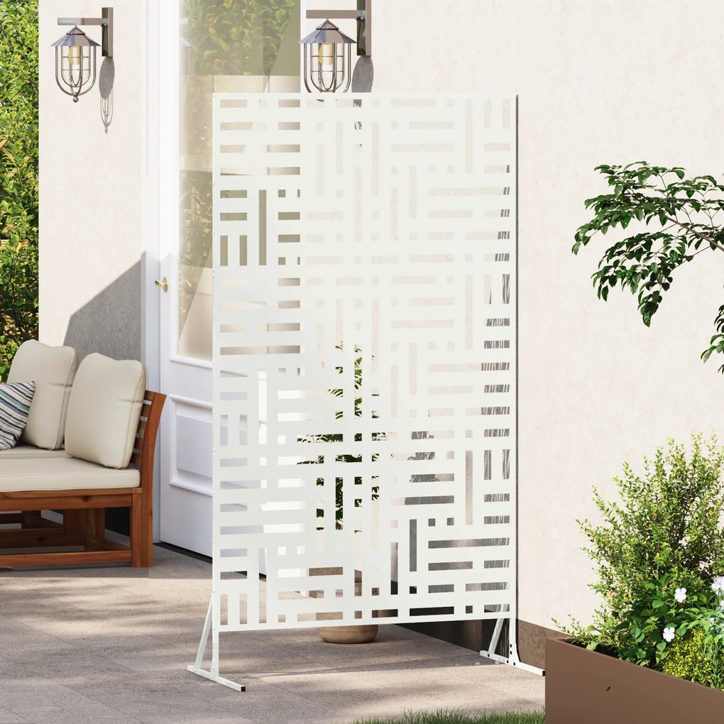 vidaXL Προσωπική Οθόνη Λευκή 100x50x180 εκ. από Ατσάλι