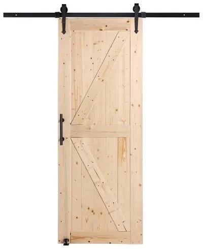 VEVOR Barn Door and Hardware Kit 30&quot; x 84&quot; Wood Sliding Barn Door Kit Smoothly