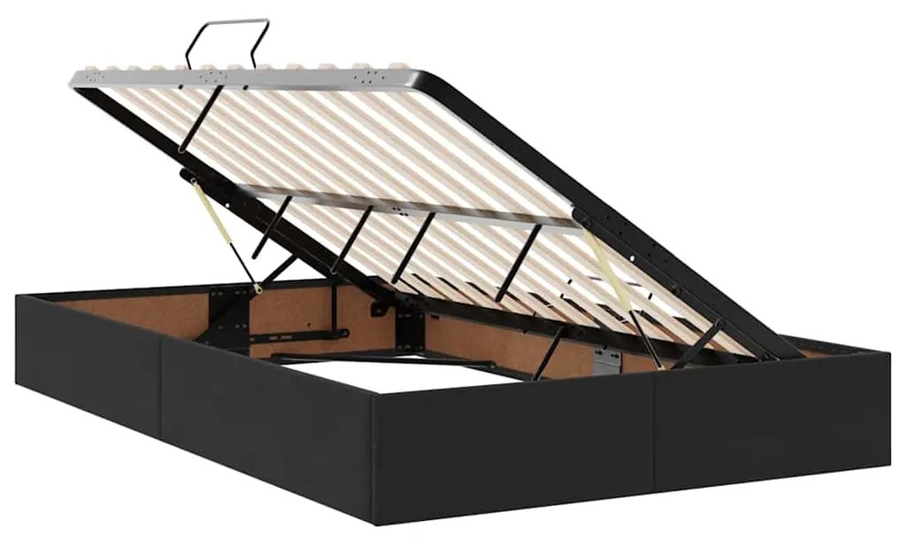 vidaXL Κρεβάτι με αποθηκευτικό χώρο και LED Μαύρο 120 x 200 cm Βελούδο