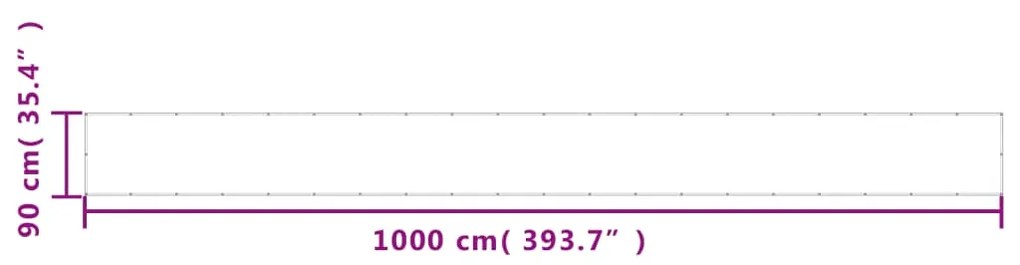 vidaXL Διαχωριστικό Βεράντας Μαύρο 90x1000εκ 100% Πολ. Ύφασμα Oxford