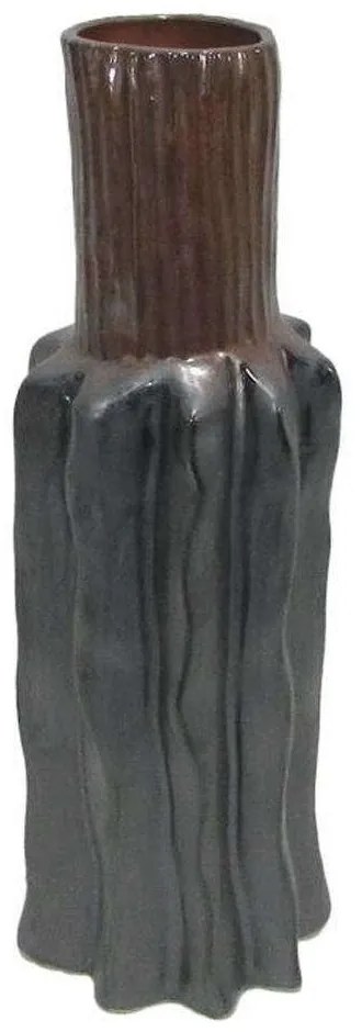 Βάζο Κεραμικό 003-223-081 12,5x12,5x37,5cm Grey-Brown Ceramic