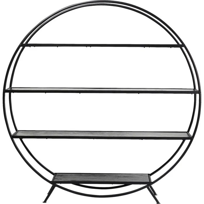 Βιβλιοθήκη Mason Στρόγγυλη Μαύρη 175x180 εκ. 175x35x180εκ - Μαύρο