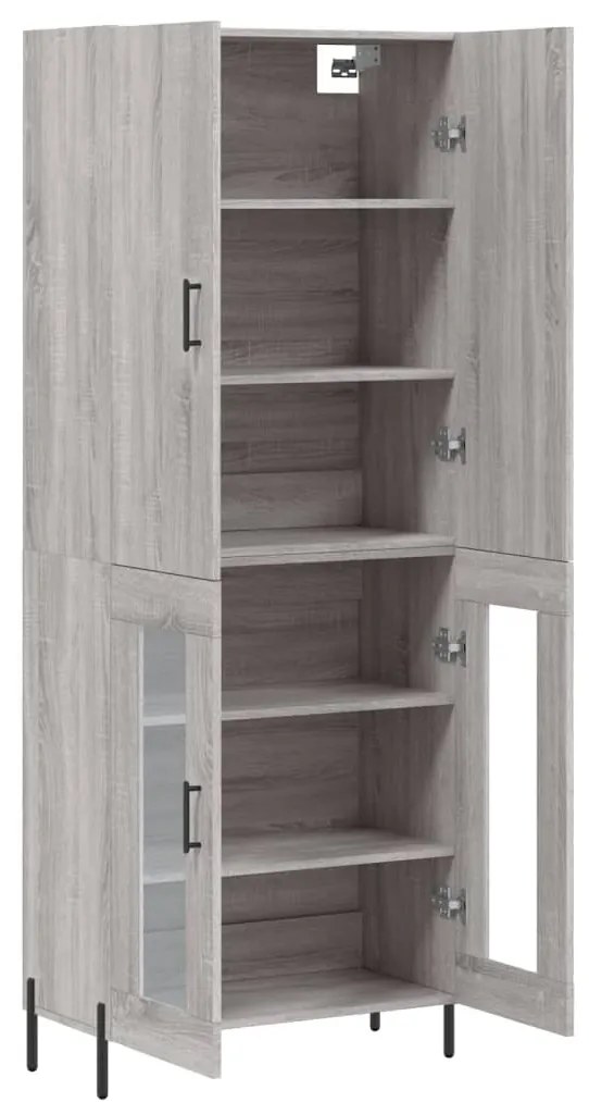 vidaXL Ντουλάπι Γκρι Sonoma 69,5 x 34 x 180 εκ. Επεξεργασμένο Ξύλο