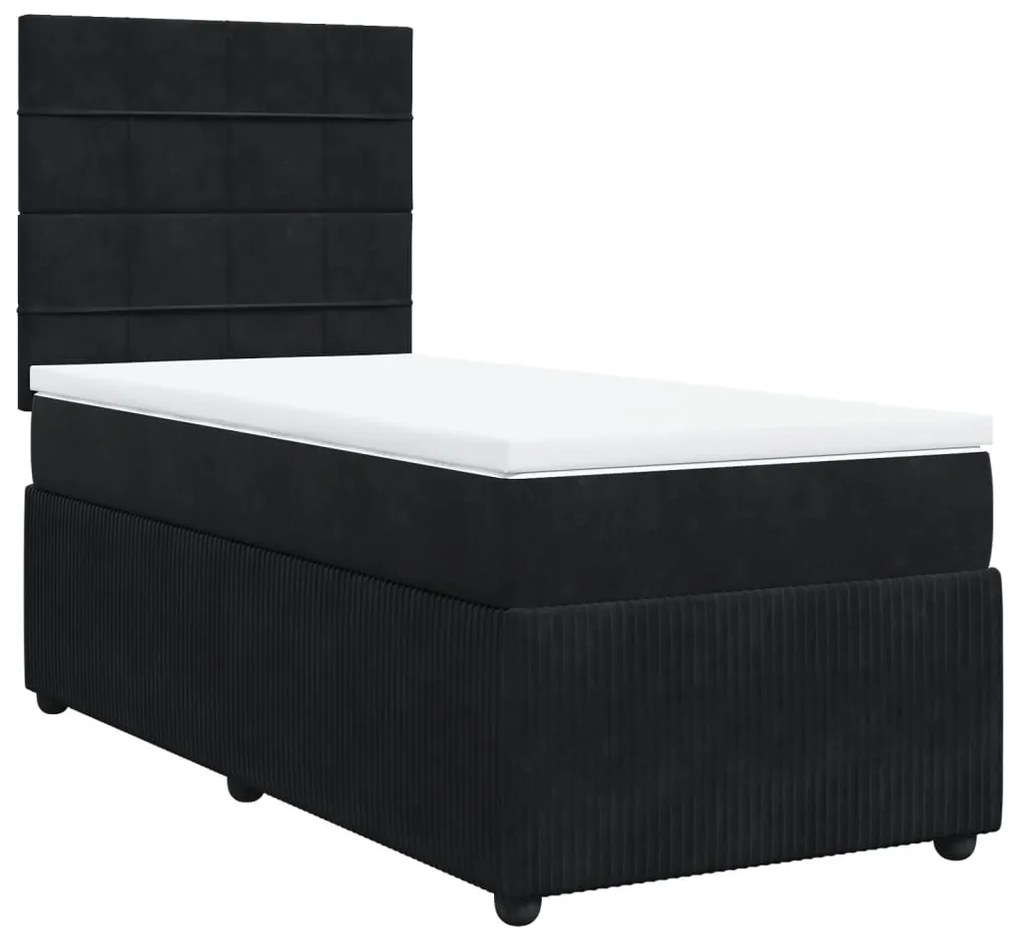 ΚΡΕΒΑΤΙ BOXSPRING ΜΕ ΣΤΡΩΜΑ ΜΑΥΡΟ 80 X 200 ΕΚ. ΒΕΛΟΥΔΙΝΟ 3294492