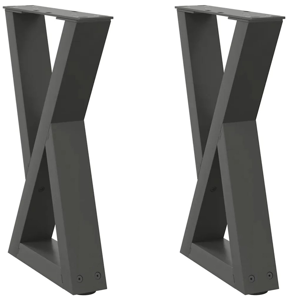 vidaXL Πόδια Τραπεζιού Σαλονιού 2 τεμ. Ανθρακί 38x(42-43,3) εκ. Ατσάλι