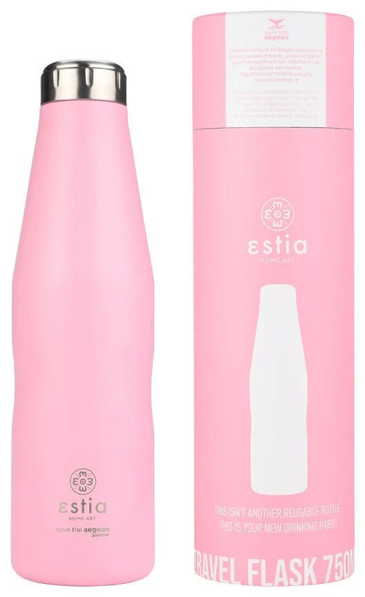 ESTIA ΘΕΡΜΟΣ TRAVEL FLASK SAVE THE AEGEAN 750ml BLOSSOM ROSE